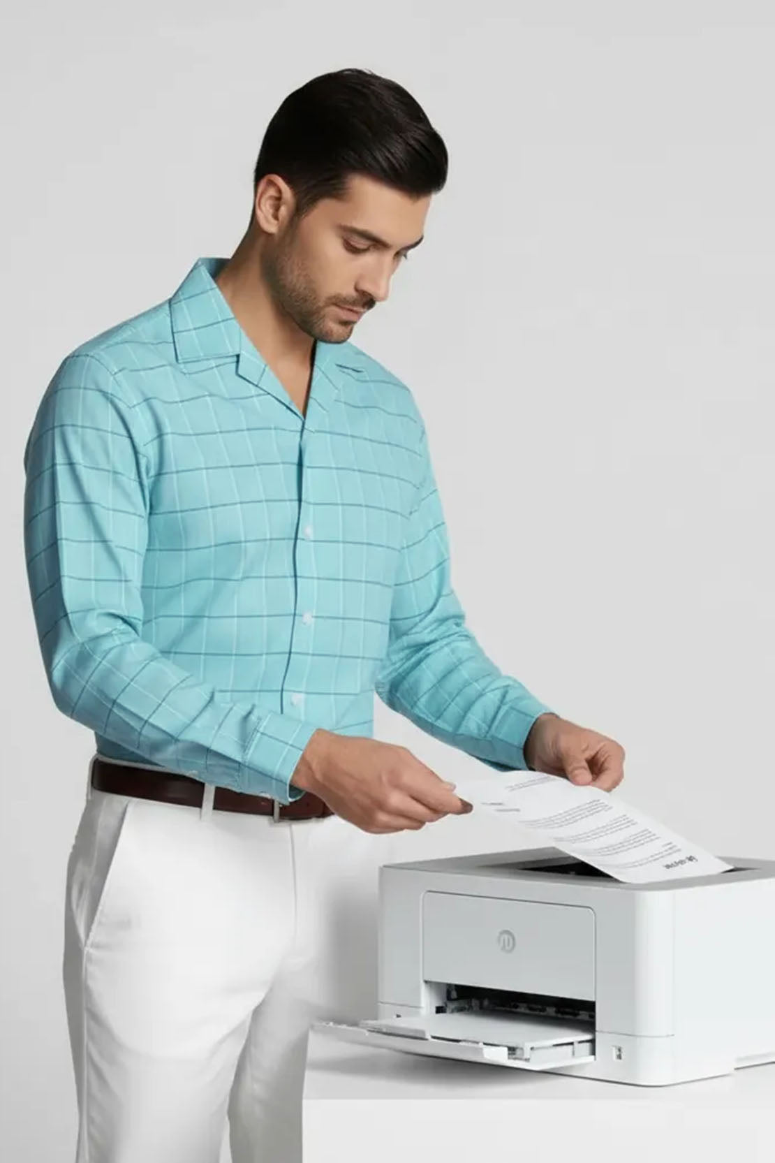 TURQUOISE CLASSIC GRID SHIRT