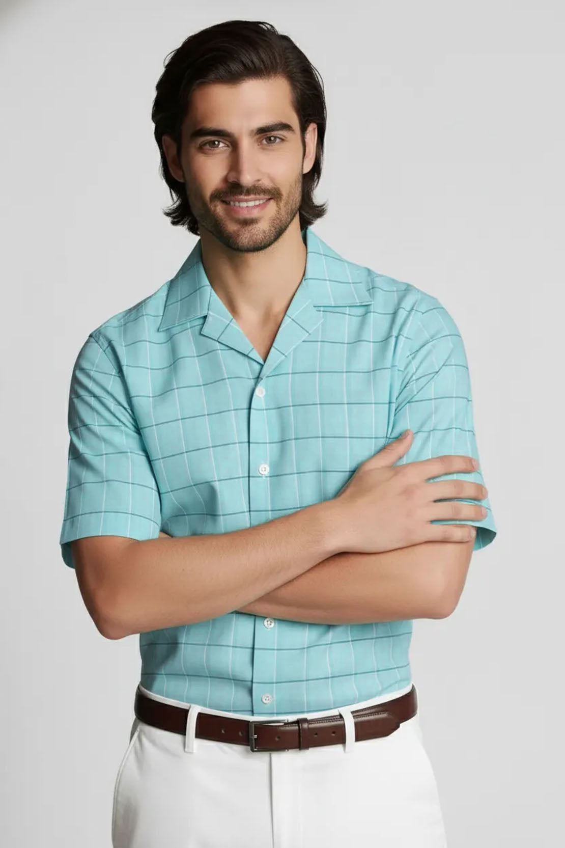 OCEAN MIST CHECK SHIRT