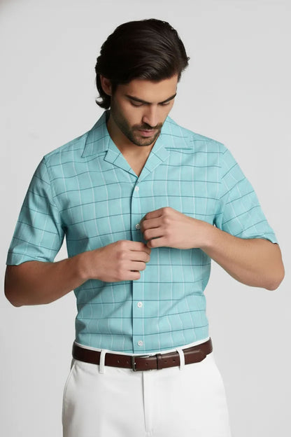 OCEAN MIST CHECK SHIRT