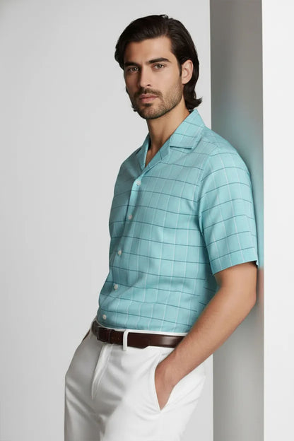 OCEAN MIST CHECK SHIRT