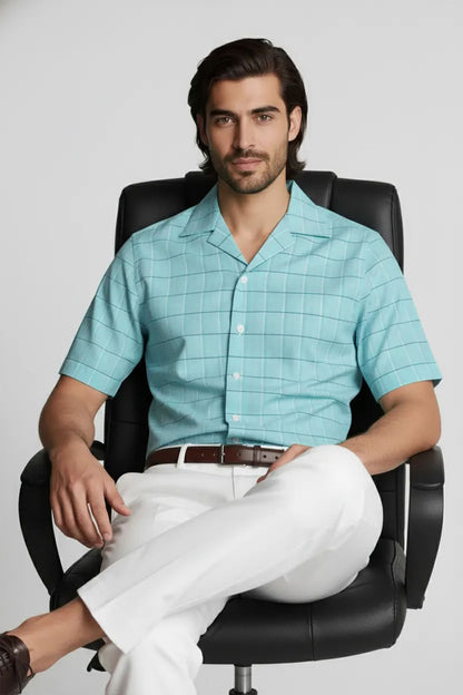 OCEAN MIST CHECK SHIRT