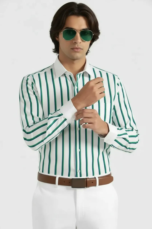 DYNAMIC PARALLEL STRIPE SHIRT