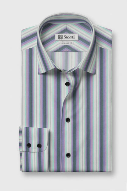 AQUA LAVENDER CLASSIC STRIPE SHIRT