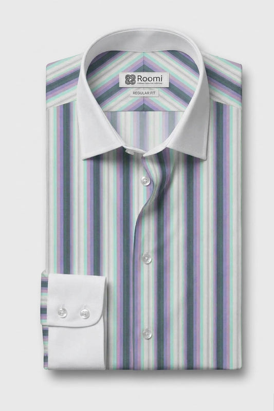 URBAN PASTEL STRIPED DRESS SHIRT