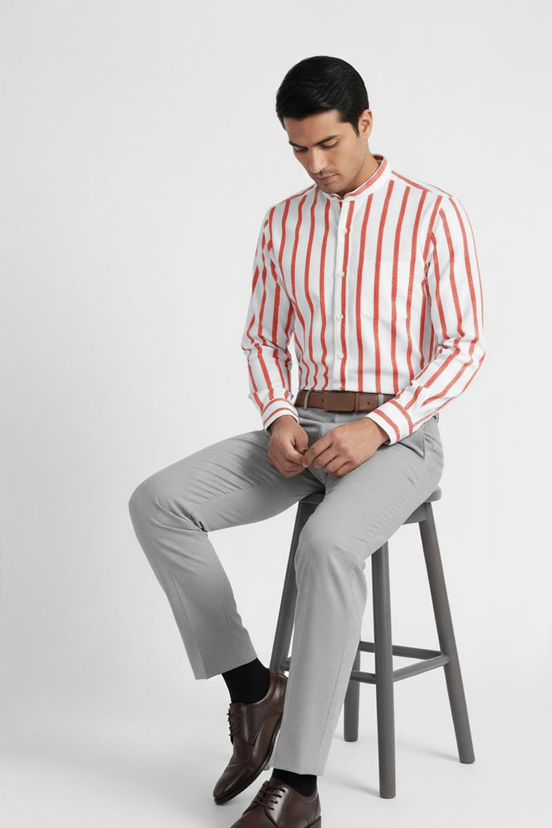 BOLD ROUGE STRIPE SHIRT 