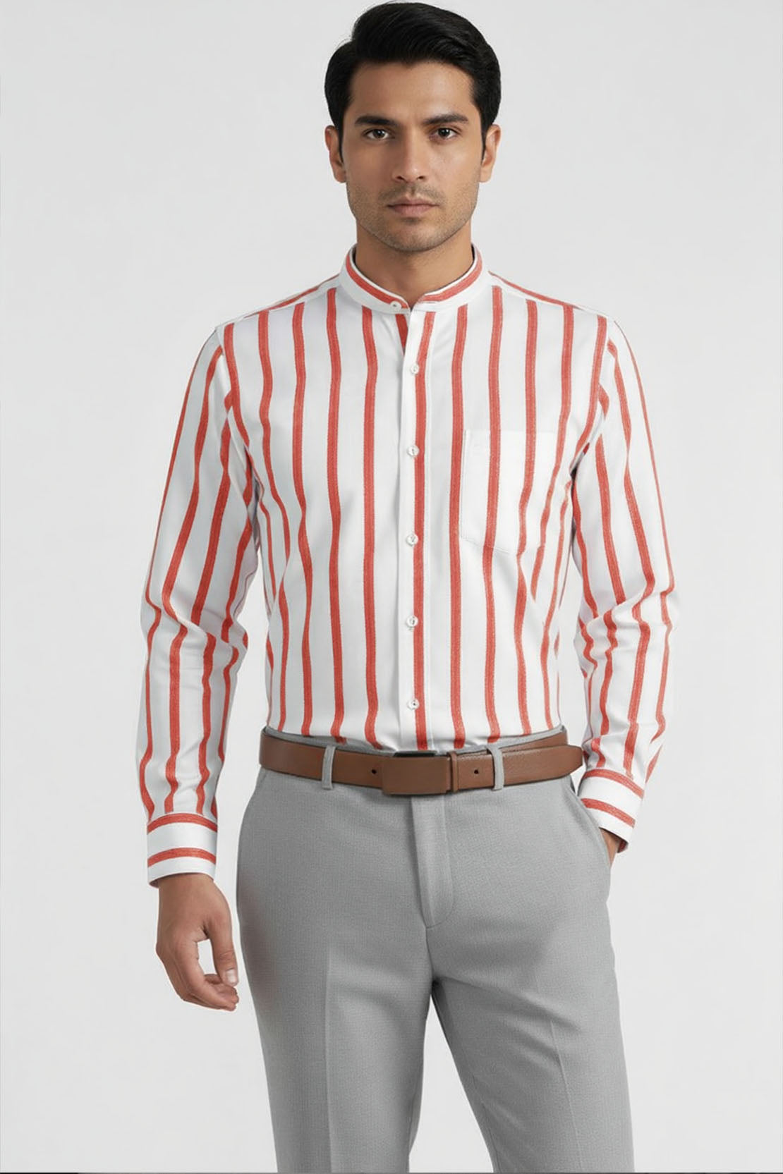 BOLD ROUGE STRIPE SHIRT