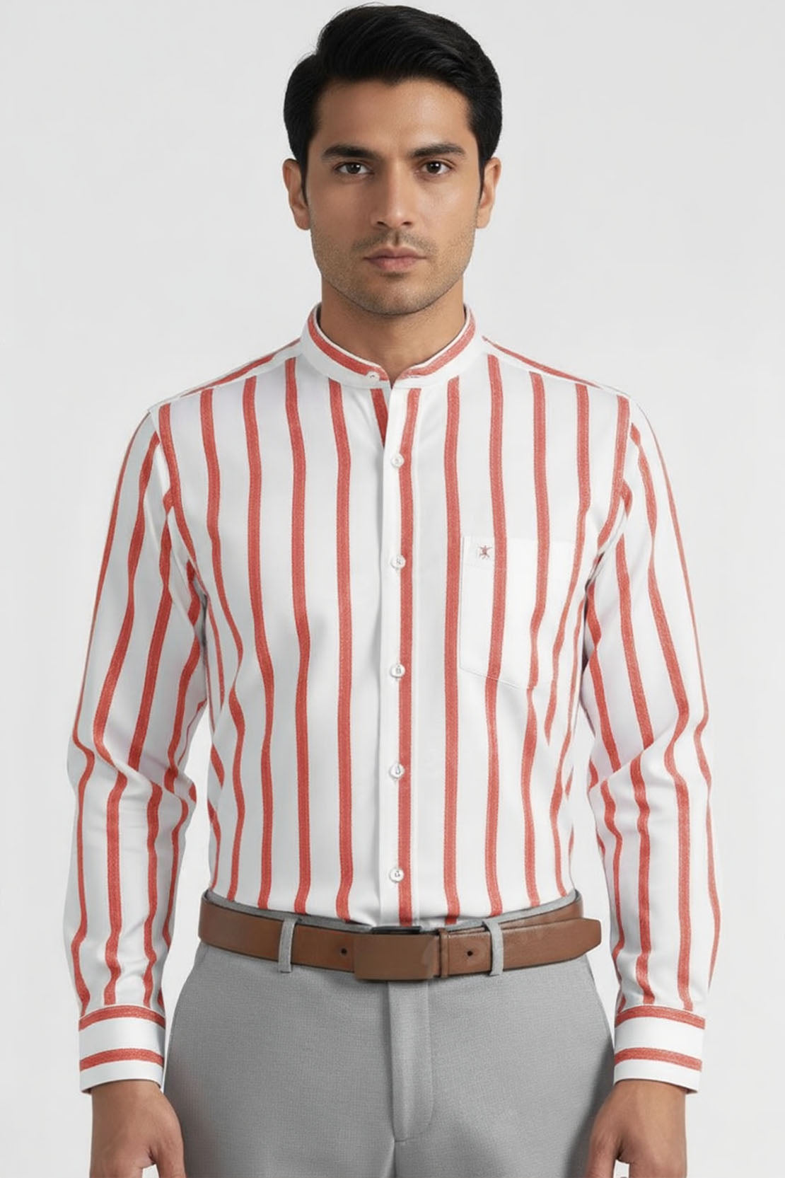 BOLD ROUGE STRIPE SHIRT