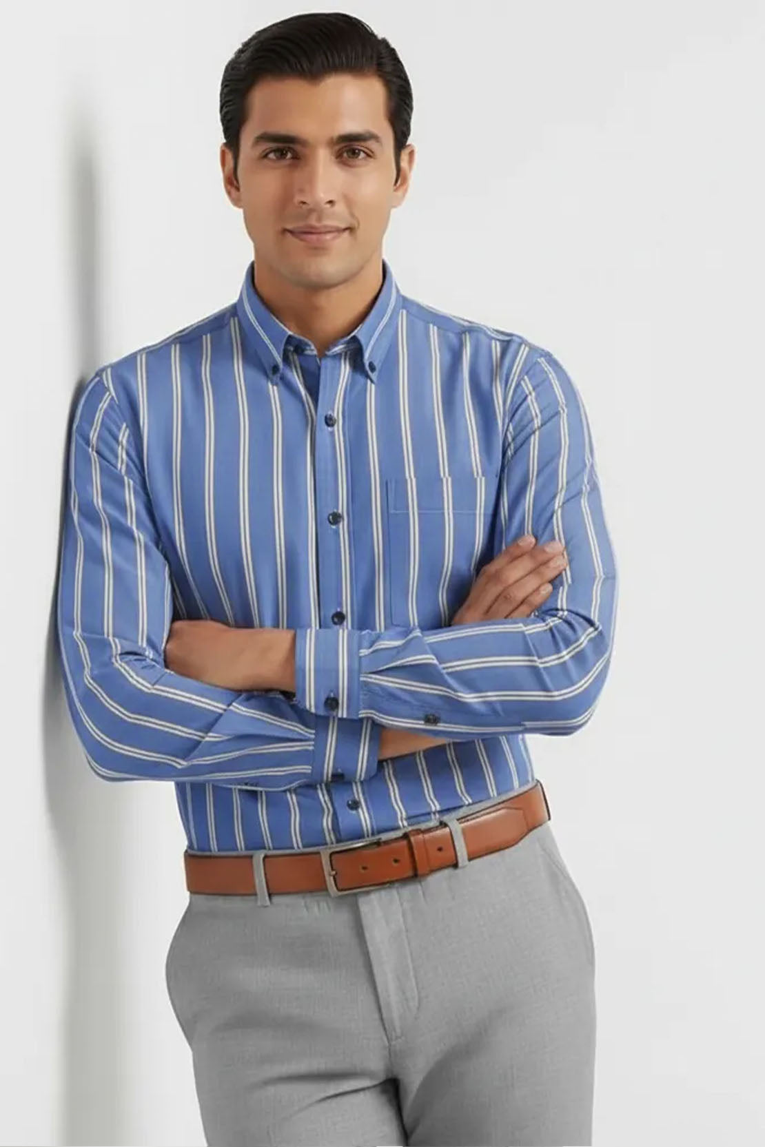 BOLD STRIPE ROYAL BLUE SHIRT