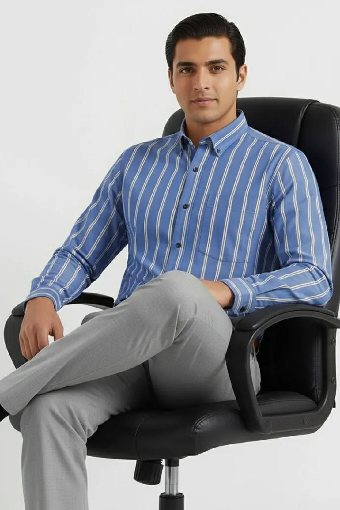 BOLD STRIPE ROYAL BLUE SHIRT