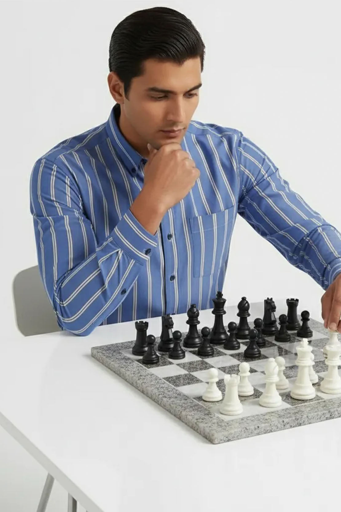 BOLD STRIPE ROYAL BLUE SHIRT