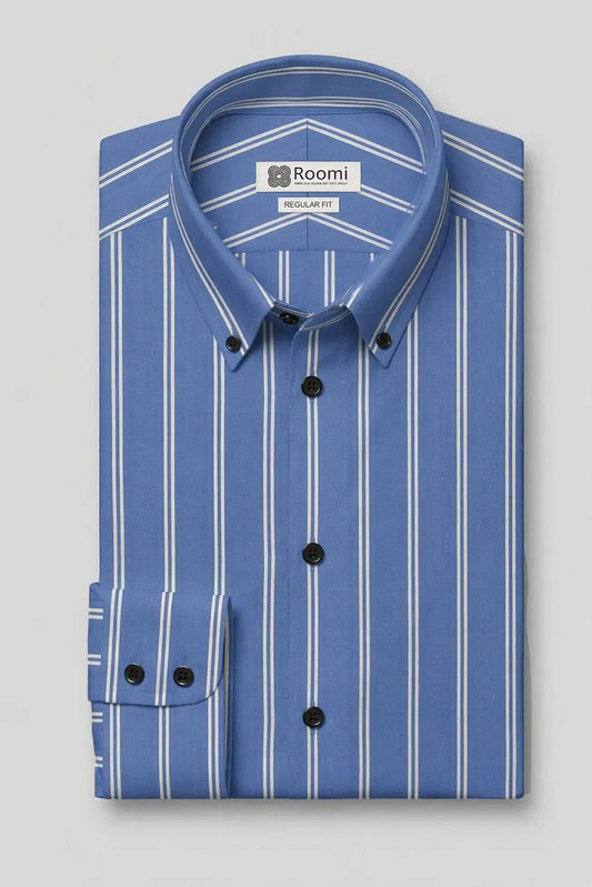 BOLD STRIPE ROYAL BLUE SHIRT