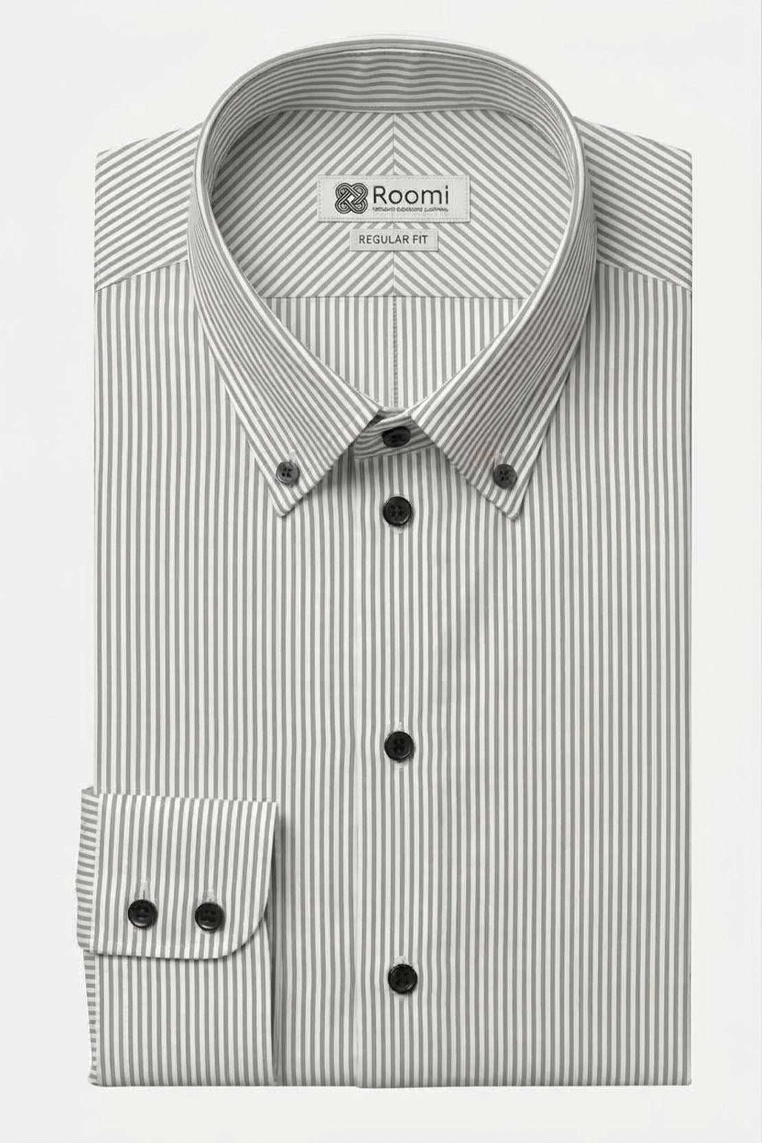 BUTTON DOWN GRAY STRIPE BUSINESS