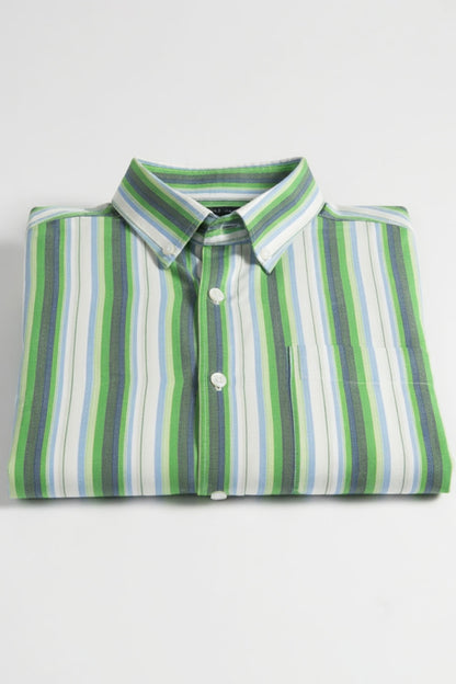 CLASSIC SPECTRUM STRIPE BUTTON DOWN COLLAR SHIRT
