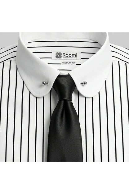 CLUB PIN COLLAR STRIPE MEN'S STRETCH SHIRT