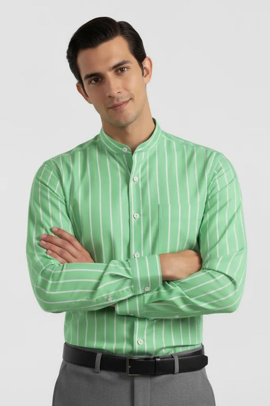 COOL MINT BUSINESS BAND COLLAR SHIRT