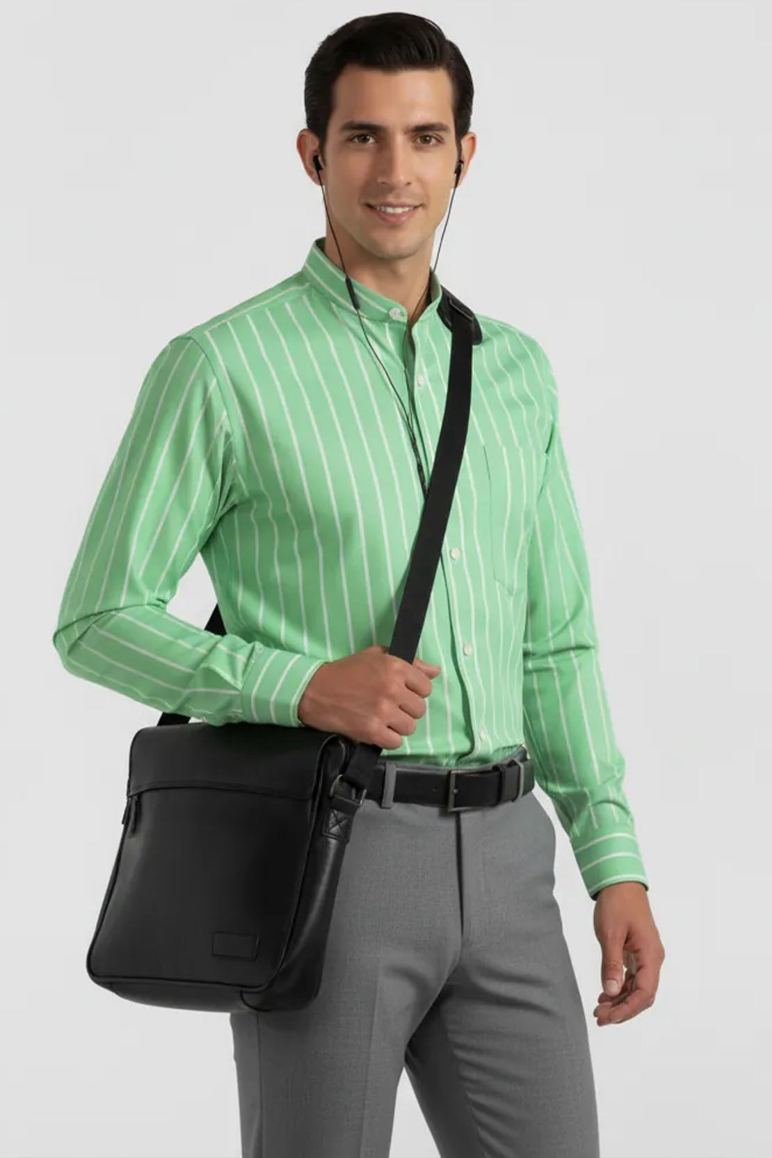 COOL MINT BUSINESS BAND COLLAR SHIRT