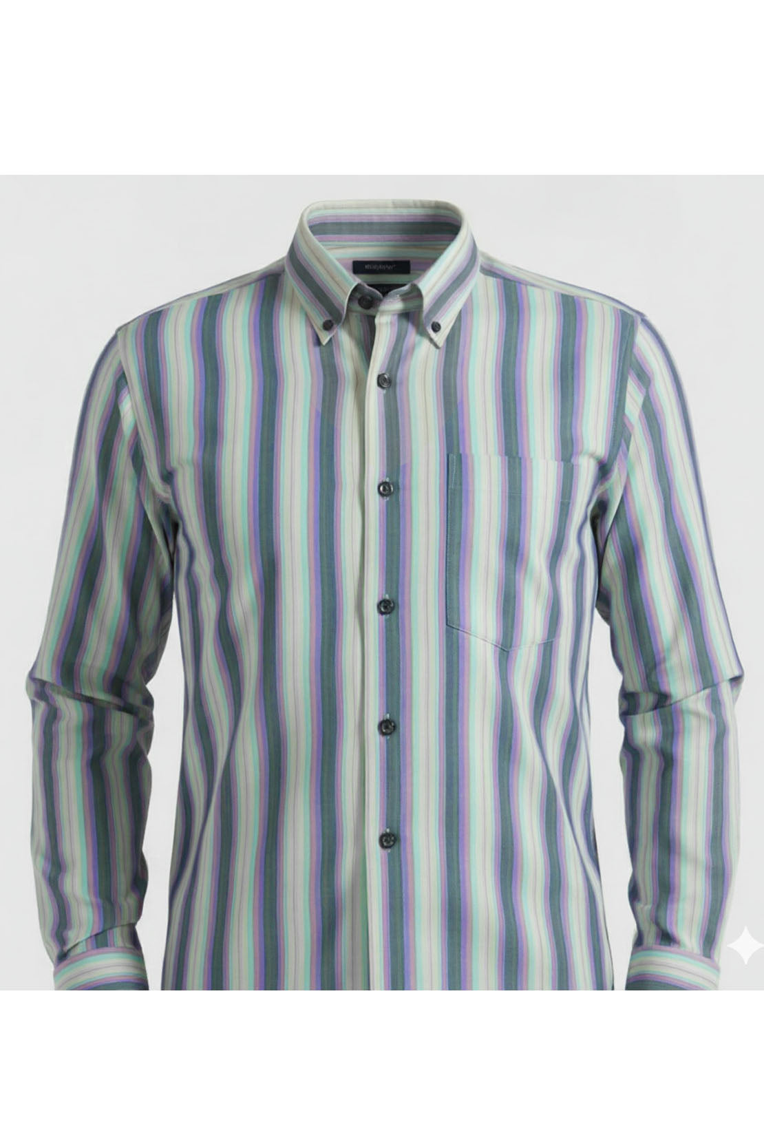 COOL WAVE MULTI-STRIPE SHIRT BUTTON  DOWN