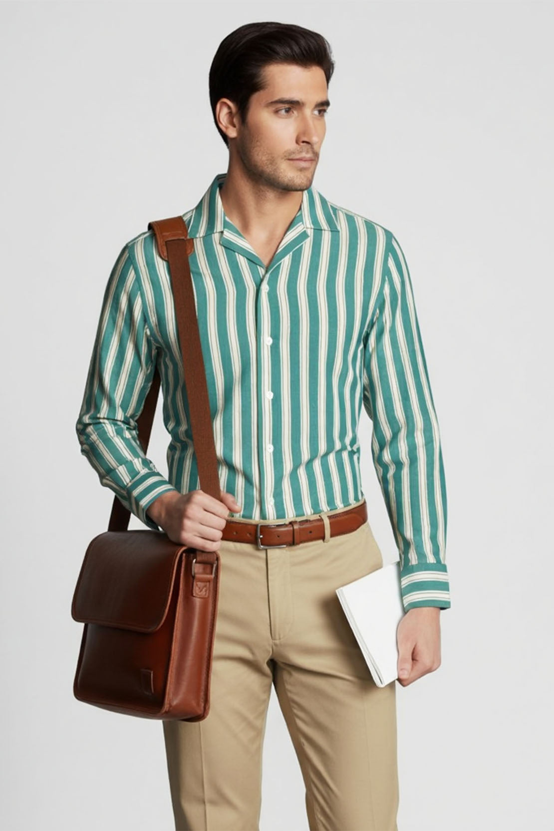 CREST VERTICAL STRIPE CUBAN SHIRT