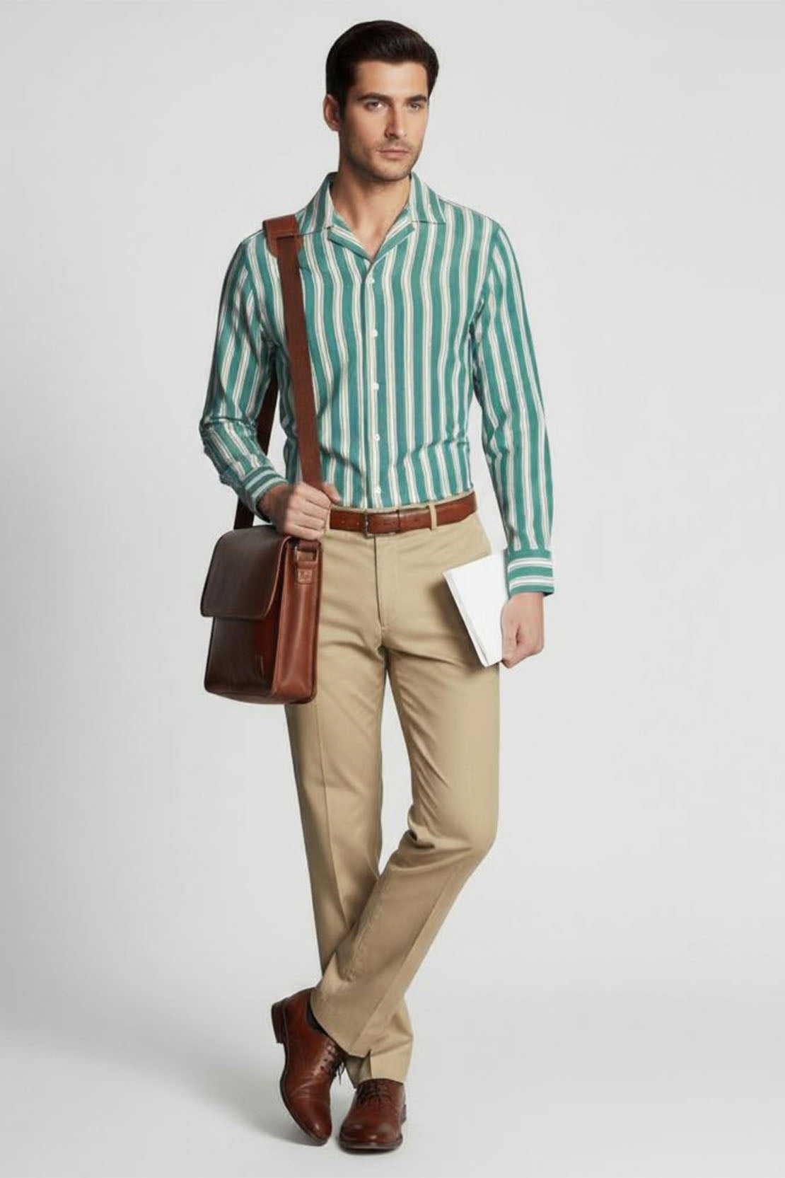 CREST VERTICAL STRIPE CUBAN SHIRT