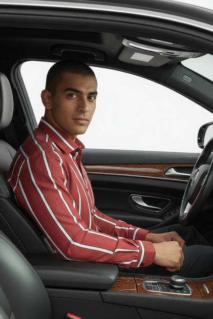 CRIMSON AXIS STRIPED SHIRT 