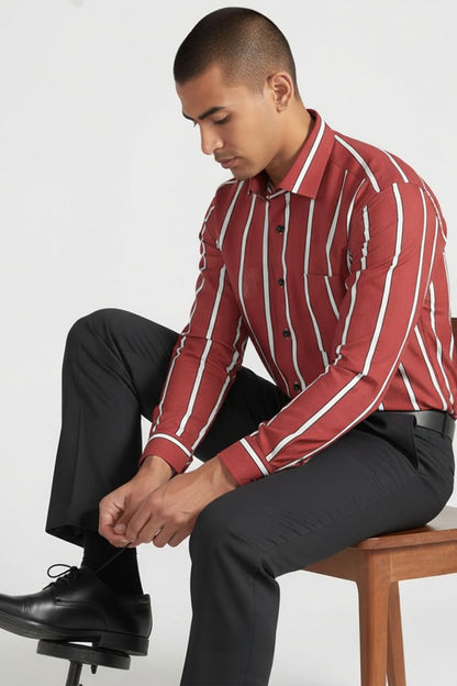 CRIMSON AXIS STRIPED SHIRT 