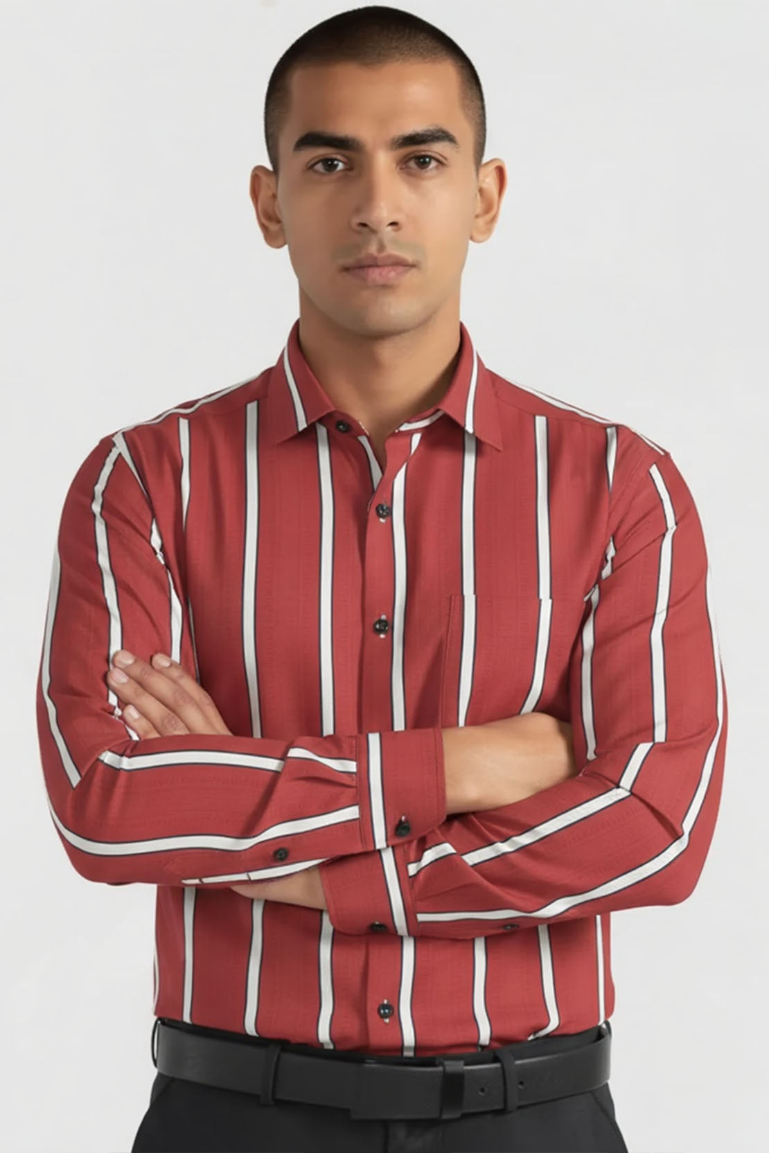 CRIMSON AXIS STRIPED SHIRT