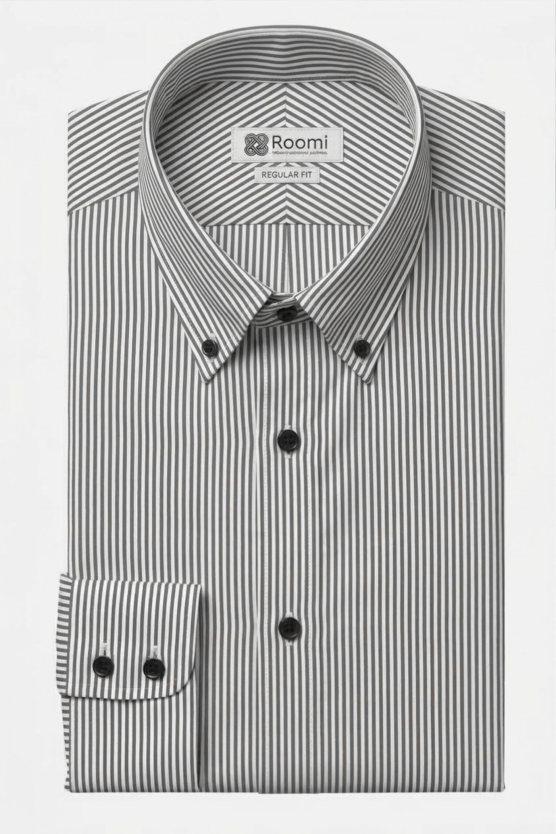 CRISP GREY BLACK VERTICAL LINE SHIRT