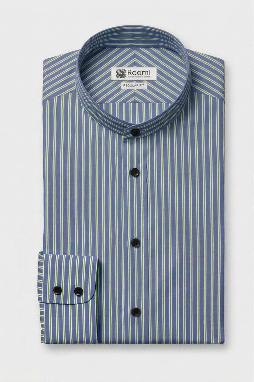 DAPPER BLUE GREEN STRIPED EXECUTIVE SHIRT