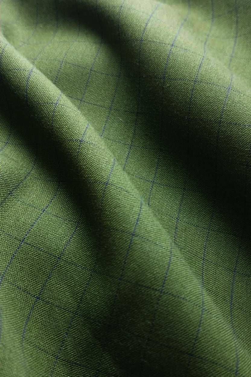 OLIVE GREEN WINDOWPANE CHECK