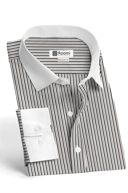 ITALIAN MODERN DRESS STRIPES SHIRT