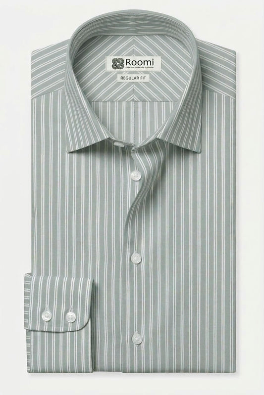 ELEGANT PASTEL BLUE STRIPED DRESS SHIRT