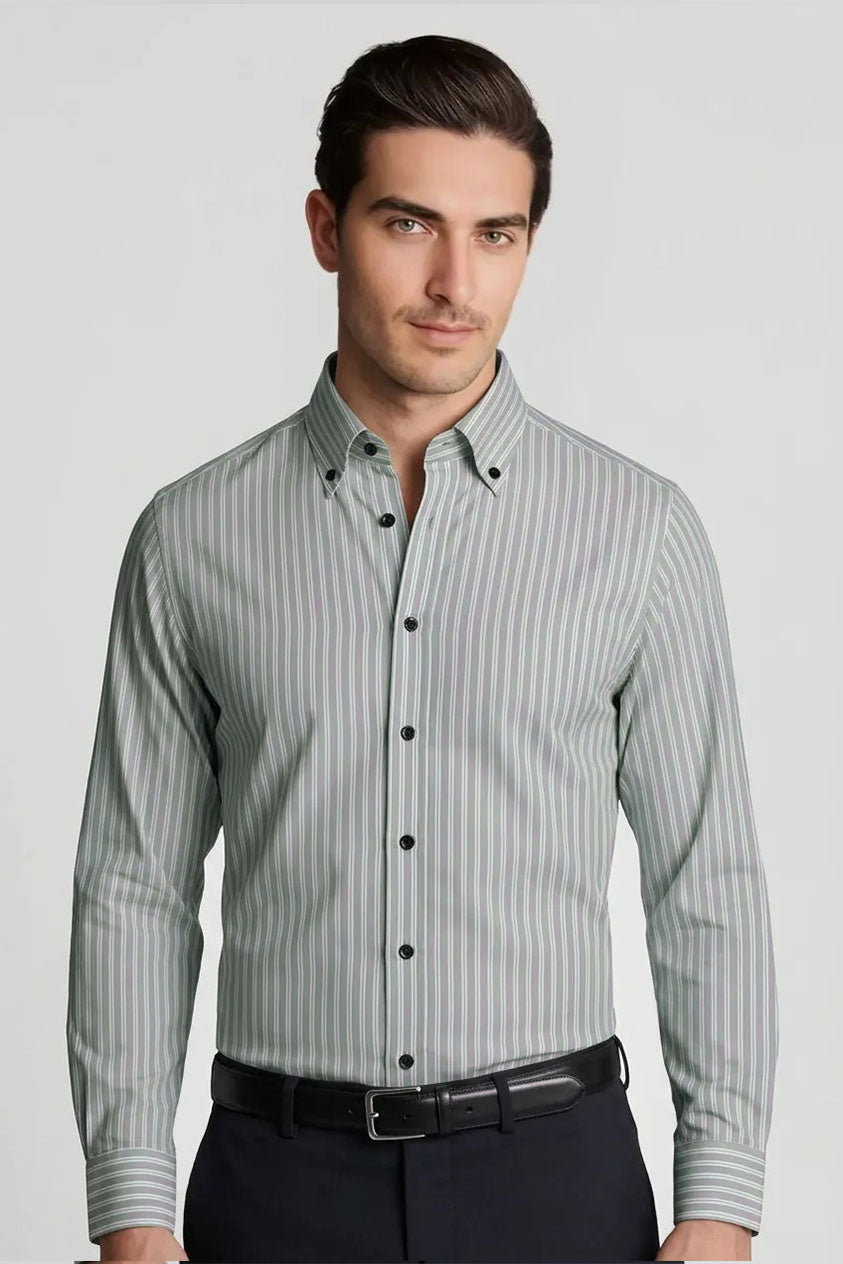 CONTEMPORARY STRIPE BUTTON-DOWN SHIRT