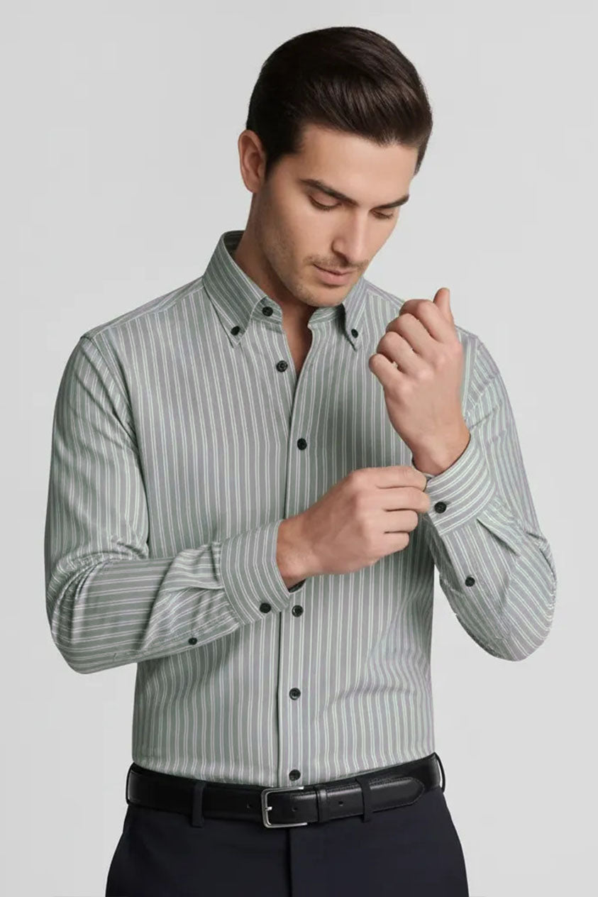 CONTEMPORARY STRIPE BUTTON-DOWN SHIRT