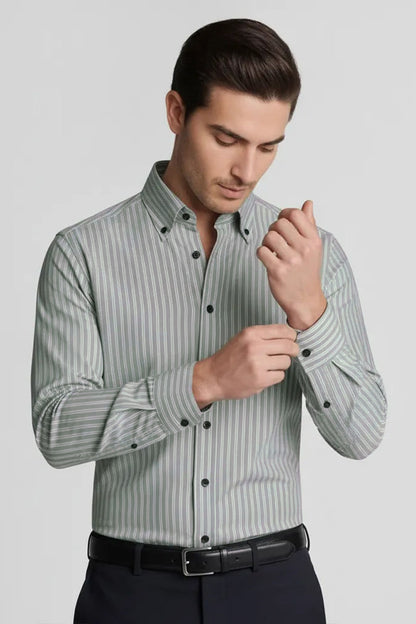 CONTEMPORARY STRIPE BUTTON-DOWN SHIRT