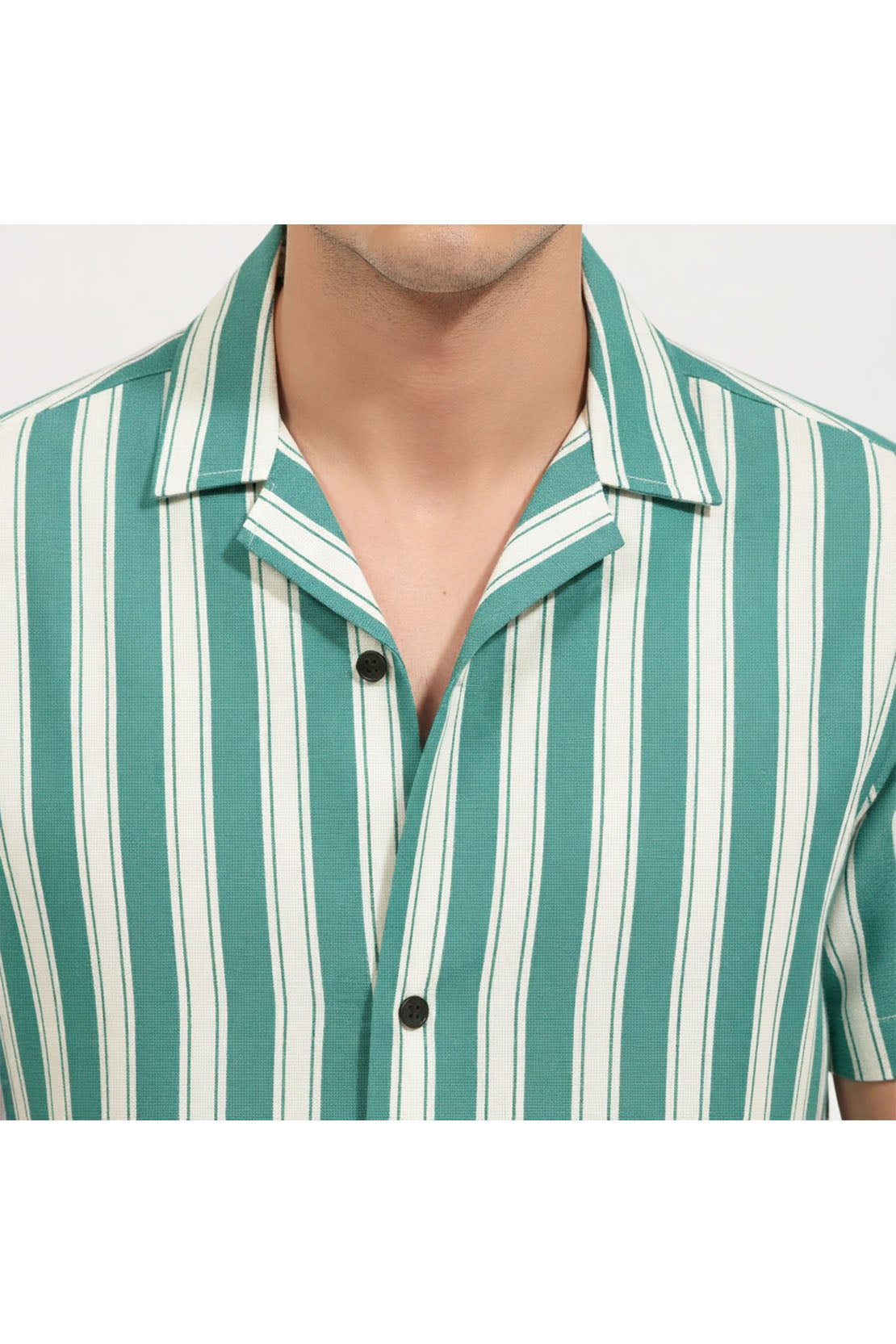 EMERALD LINE FORMAL CUBAN HALF SLEEVES SHIRT