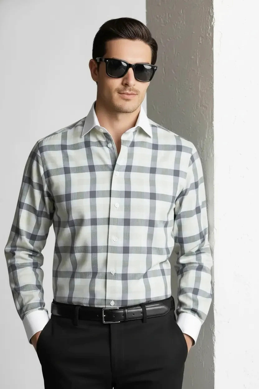 EXCLUSIVE MONOCHROME CHECK SHIRT