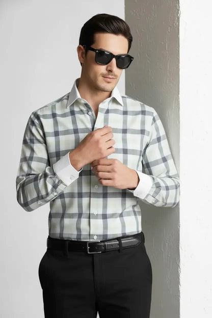 EXCLUSIVE MONOCHROME CHECK SHIRT
