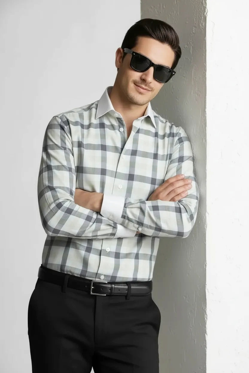 EXCLUSIVE MONOCHROME CHECK SHIRT