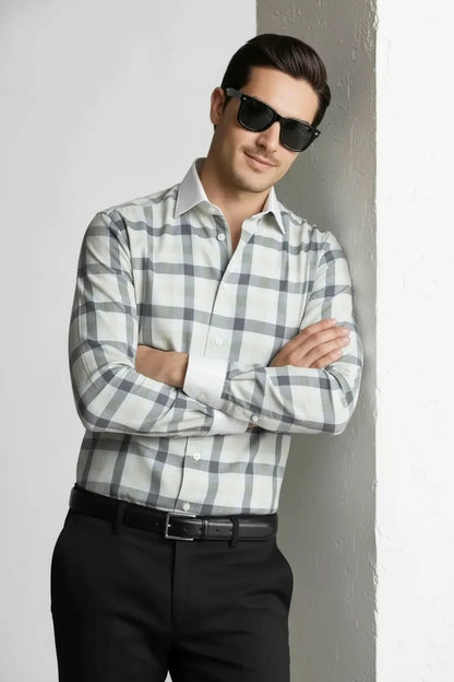 EXCLUSIVE MONOCHROME CHECK SHIRT