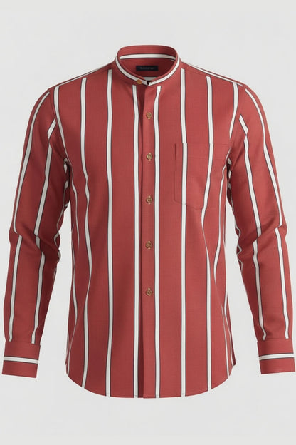 GARNET LINE FORMAL BAND COLLAR SHIRT