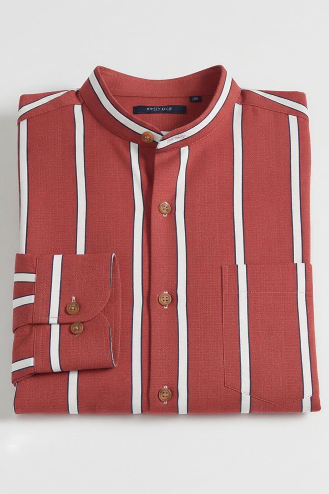 GARNET LINE FORMAL BAND COLLAR SHIRT