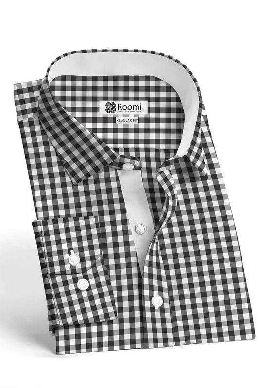 GINGHAM WHITE BLACK SHIRT