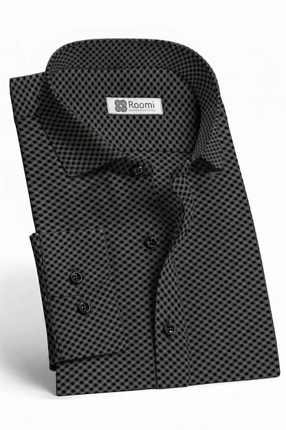 INTRICATE CHARCOAL STRETCH SHIRT