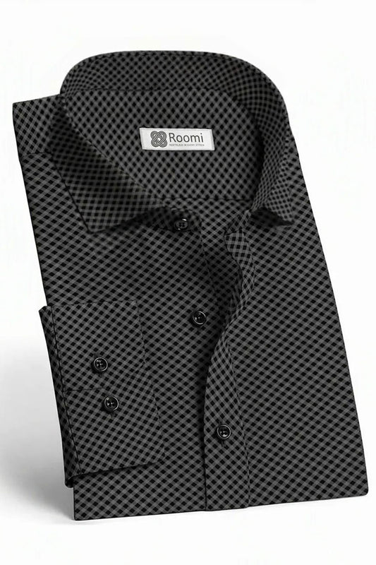 INTRICATE CHARCOAL STRETCH SHIRT