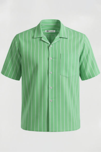 LIME EDGE VERTICAL STRIPE SHIRT