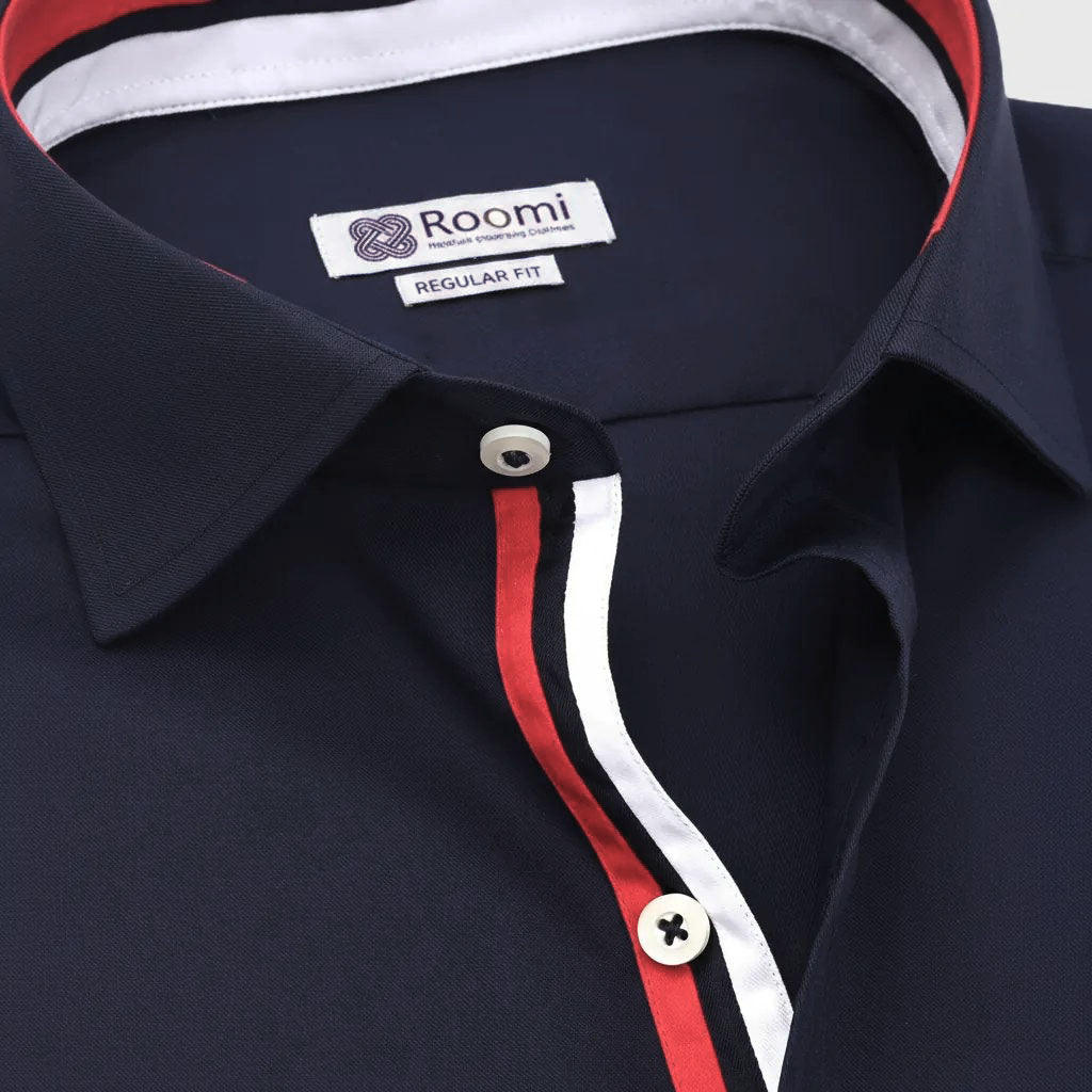 MIDNIGHT BLUE CONTRAST PLACKET SHIRT