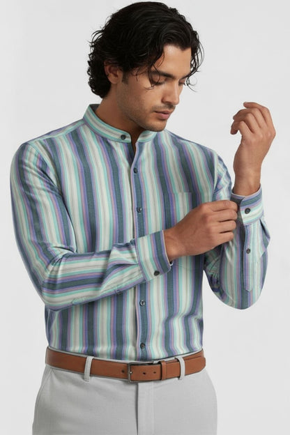 MINT SKY STRIPED FORMAL SHIRT