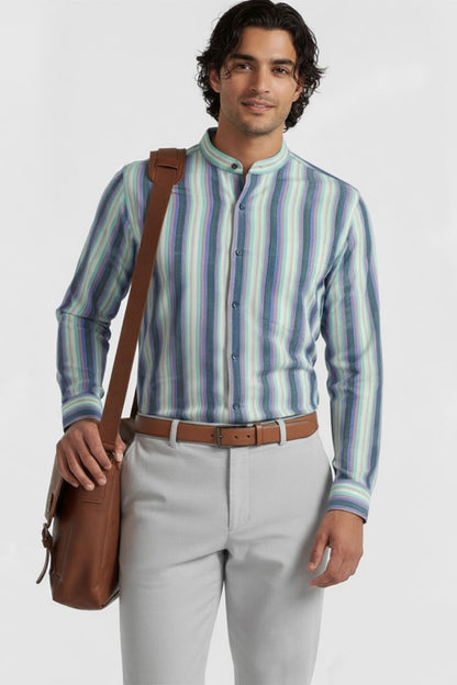 MINT SKY STRIPED FORMAL SHIRT 