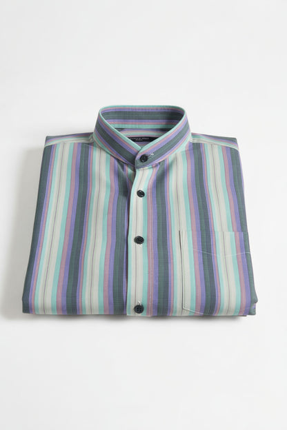 MINT SKY STRIPED FORMAL SHIRT 06