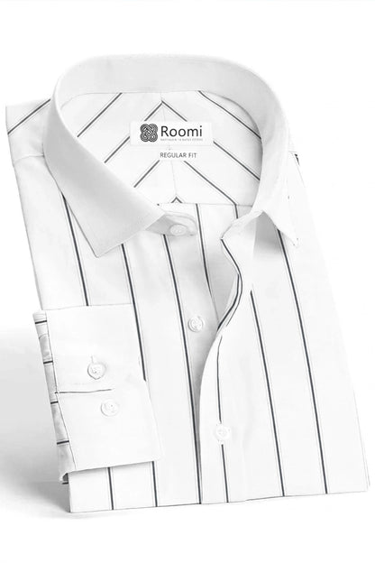SLEEK WHITE STRIPE CASUAL SHIRT